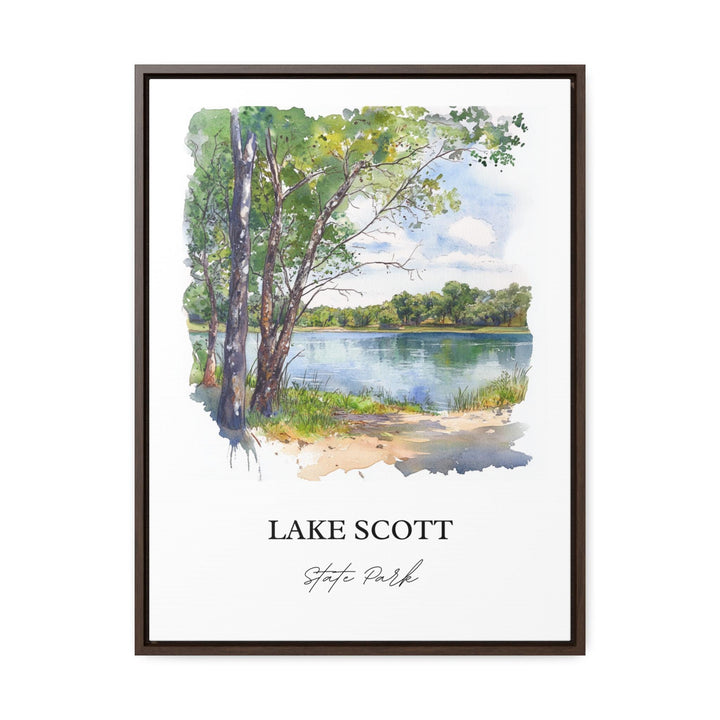 Lake Scott Wall Art, Scott City Print, Kansas Watercolor Art, Lake Scott Kansas Gift, Travel Print, Travel Poster, Housewarming Gift