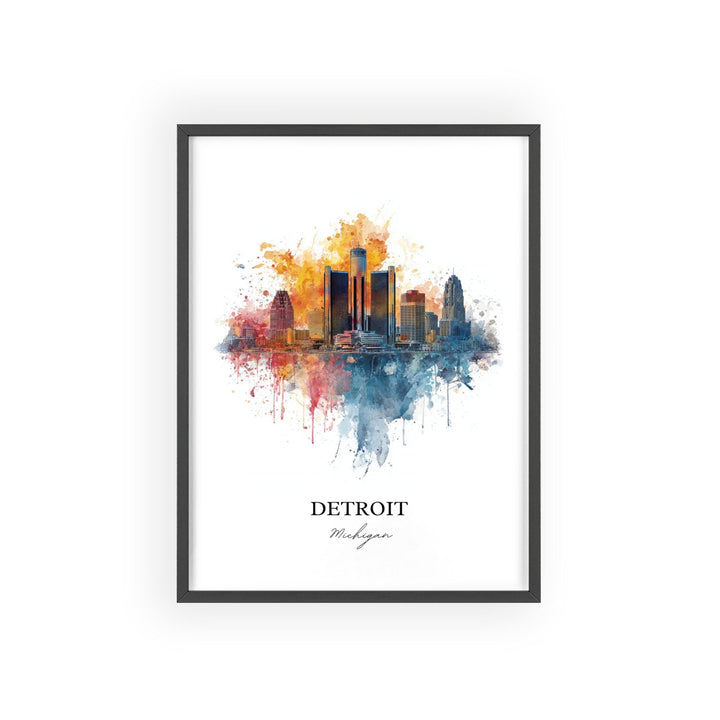 Detroit, MI – Watercolor Art Print