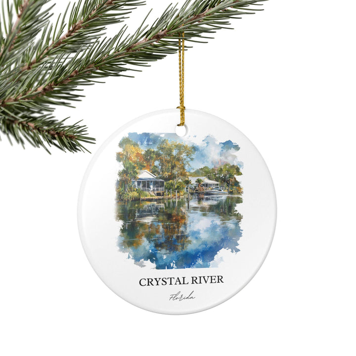 Crystal River FL Ornament: Unique Crystal River Souvenir, Crystal River Xmas Decor, and Authentic Crystal River Florida Gift