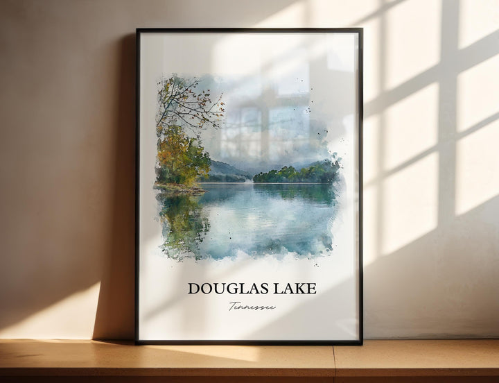 Douglas Lake Wall Art, Pigeon Forge Print, Great Smokies Artwork, Douglas Lake TN Gift, Travel Print, Travel Poster, Housewarming Gift