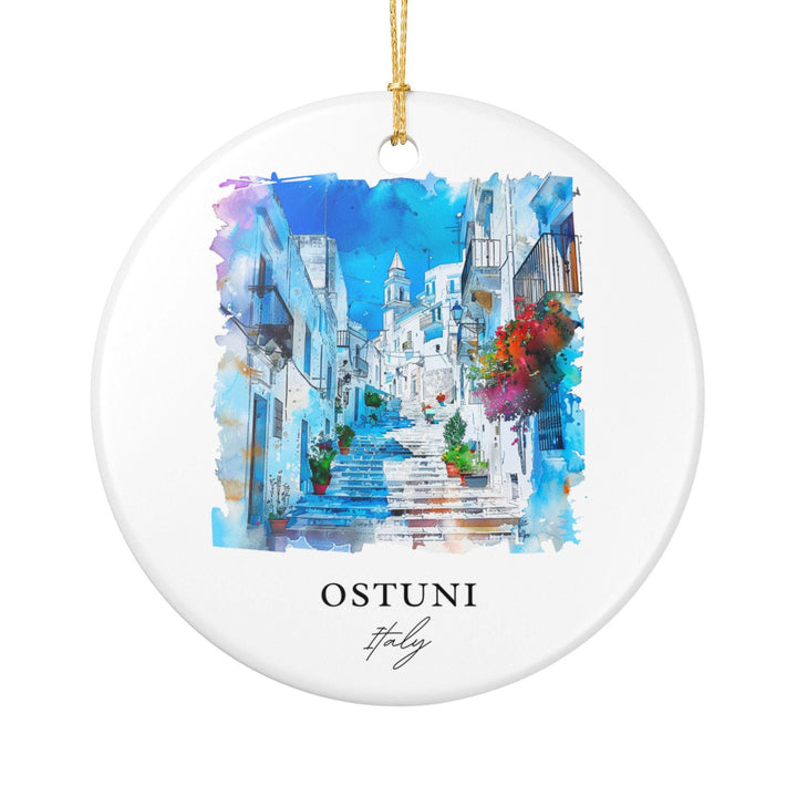Ostuni Italy Ornament: Unique Ostuni Souvenir, Ostuni Xmas Decor, and Authentic Ostuni Italy Gift