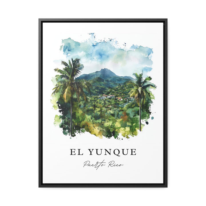 El Yunque PR Wall Art, El Yunque Print, Rio Grande PR Watercolor, El Yunque Puerto Rico Gift,