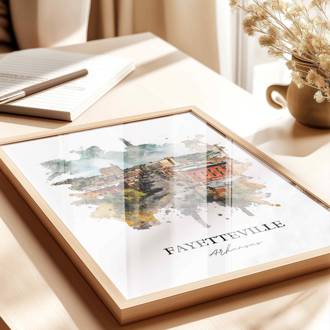 Fayetteville, Arkansas – Watercolor Art Print