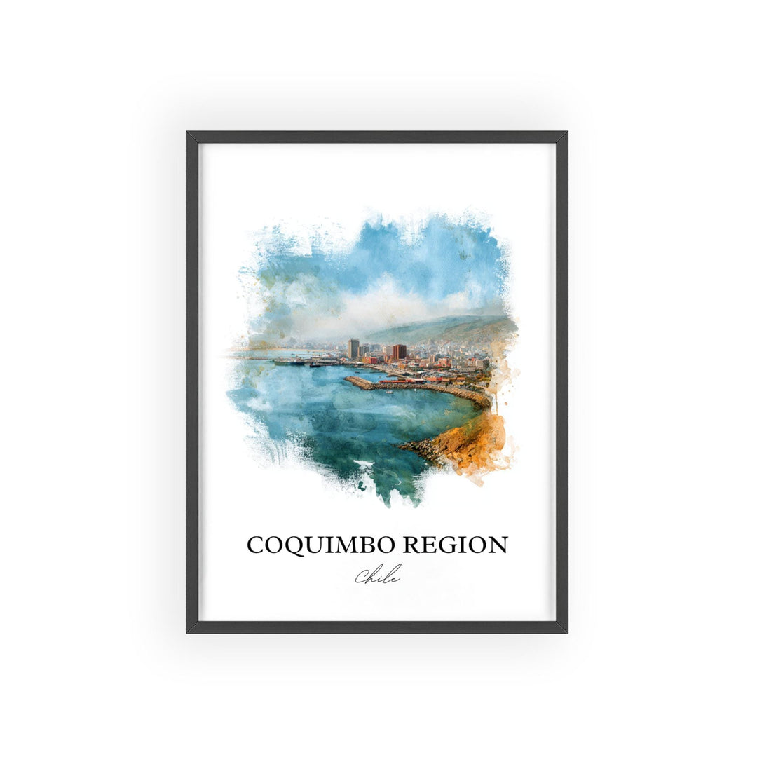 Coquimbo Chile Wall Art, Coquimbo Print, Chile Watercolor Art, Chile Gift, Chile Travel Print, Travel Poster, Housewarming Gift