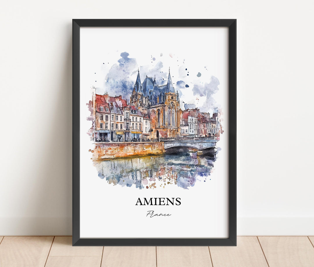 Amiens France Wall Art, Hauts-de-France Print, France Watercolor Art, Amiens France Gift, Travel Print, Travel Poster, Housewarming Gift