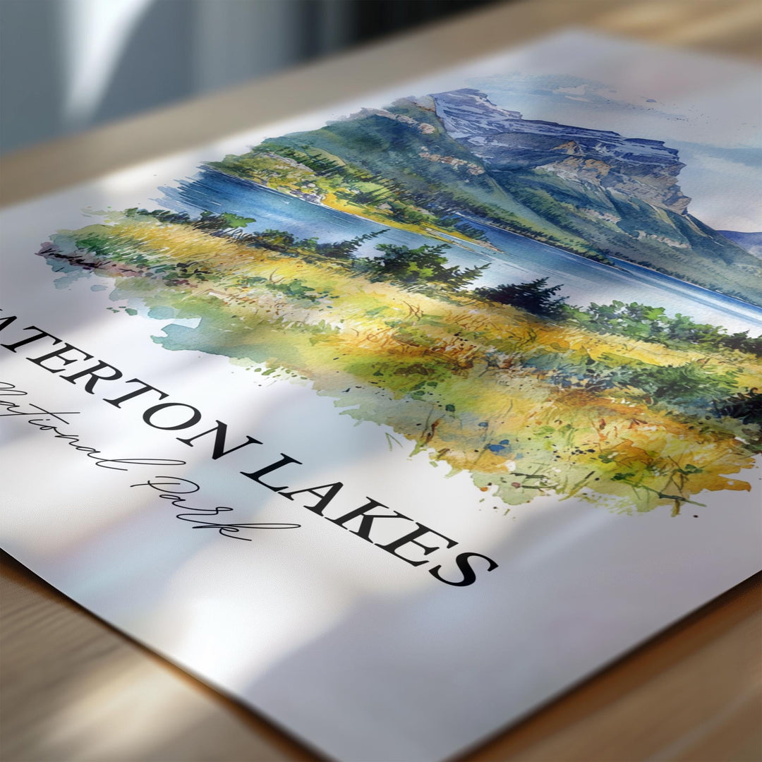 Waterton Lakes National Park Art, Alberta Print, Alberta Artwork, Waterton Lakes Park Gift, Travel Print, Travel Poster, Housewarming Gift