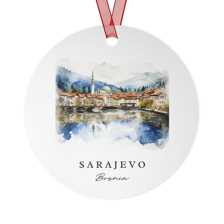 Sarajevo Bosnia Ornament: Unique Sarajevo Souvenir, Sarajevo Xmas Decor, and Authentic Miljacka River Gift