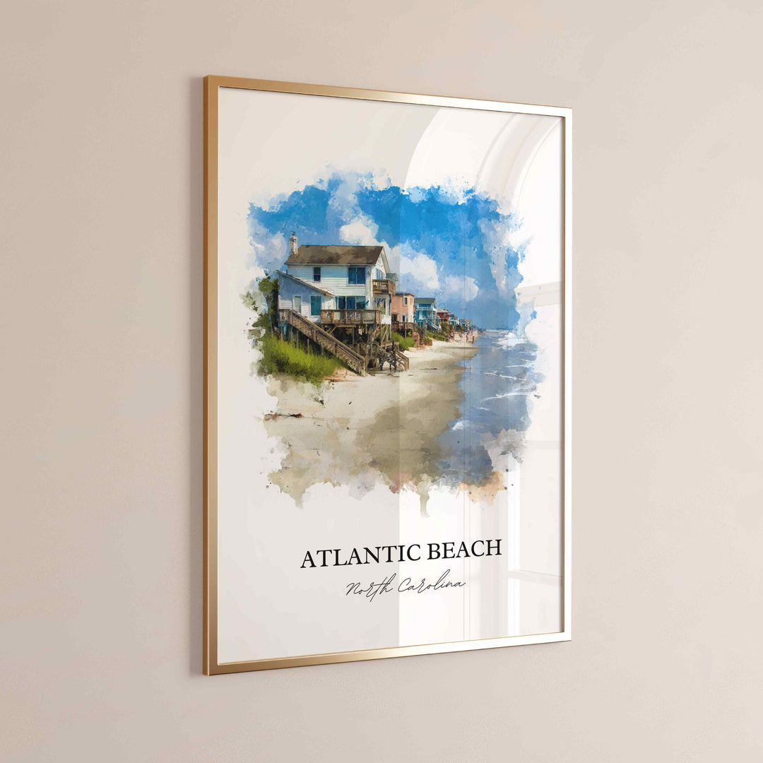 Atlantic Beach, NC – Watercolor Art Print