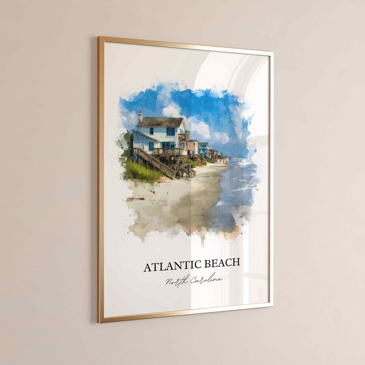 Atlantic Beach, NC – Watercolor Art Print