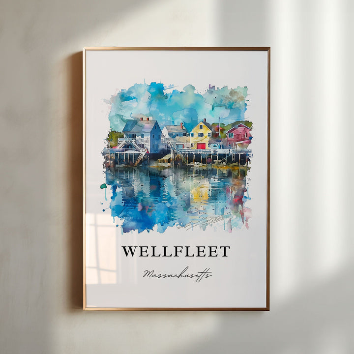 Wellfleet MA Wall Art, Cape Cod MA Print, Wellfleet Watercolor, Wellfleet Gift, Travel Poster, Housewarming Gift