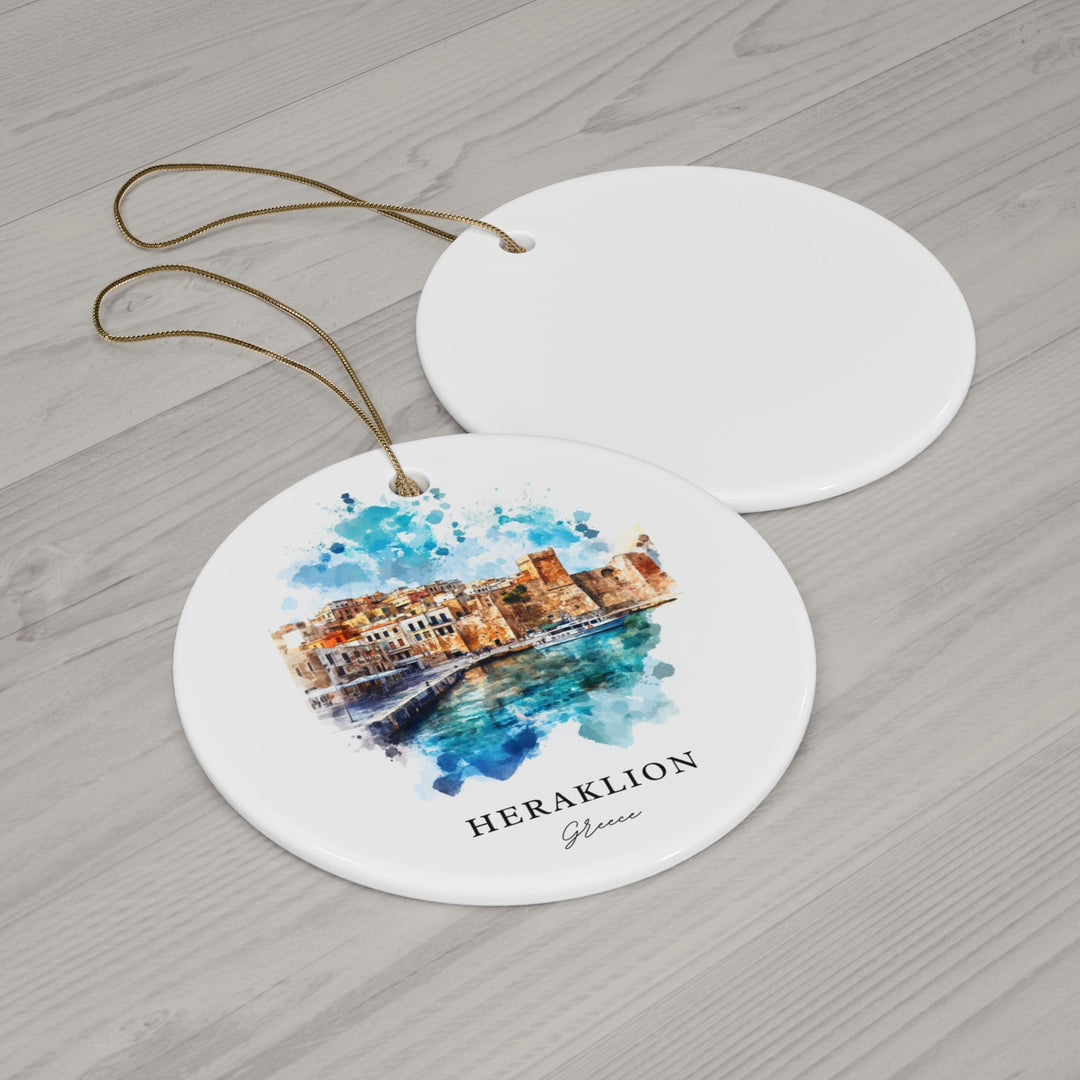 Heraklion Greece Ornament: Unique Heraklion Souvenir, Heraklion Xmas Decor, and Authentic Heraklion Greece Christmas Gift