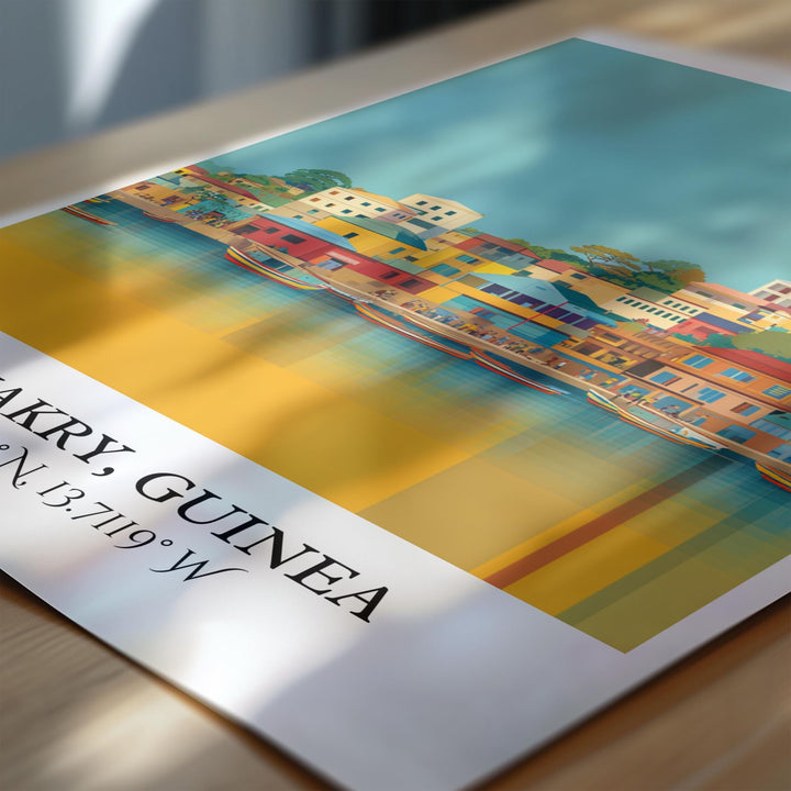 Conakry Wall Art, Conakry Guinea Print, Guinea Watercolor Art, Guinea Gift, Guinea Africa Travel Print, Travel Poster, Housewarming Gift