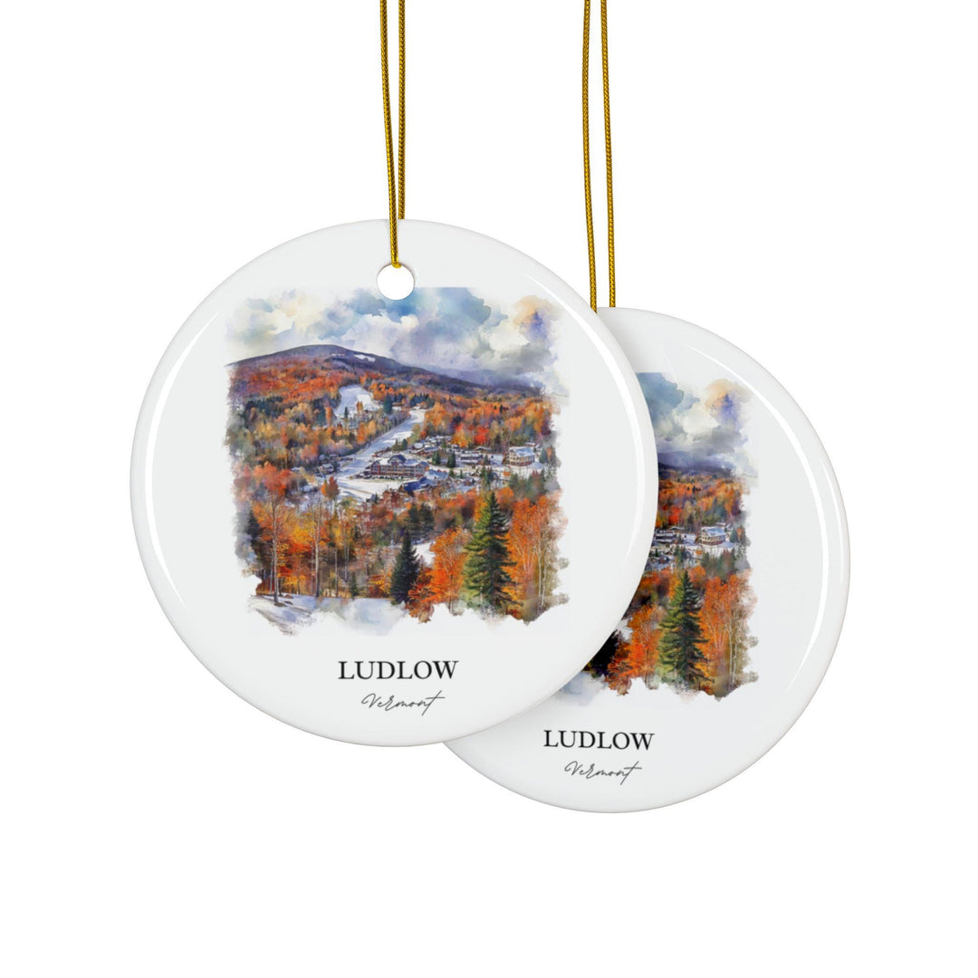 Ludlow Vermont Ornament: Unique Ludlow VT Souvenir, Okemo Xmas Decor, and Authentic Okemo Ski Gift
