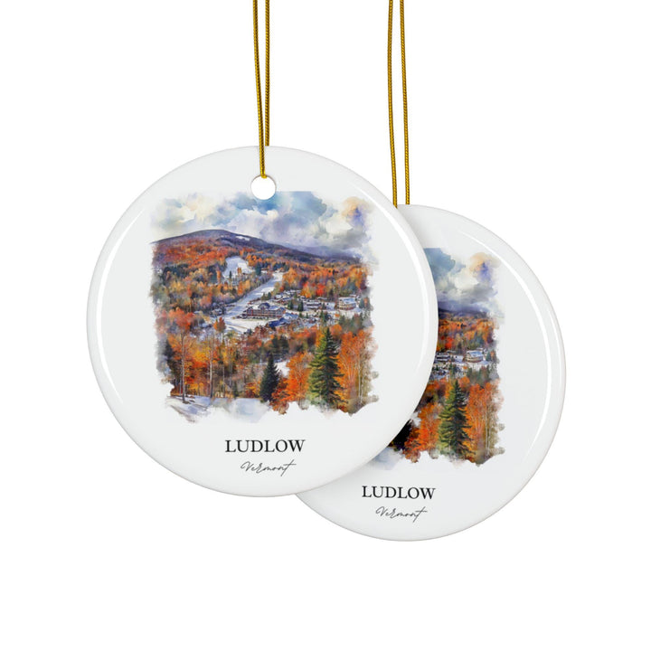 Ludlow Vermont Ornament: Unique Ludlow VT Souvenir, Okemo Xmas Decor, and Authentic Okemo Ski Gift