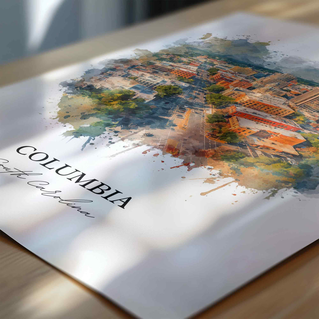 Columbia, South Carolina – Watercolor Art Print