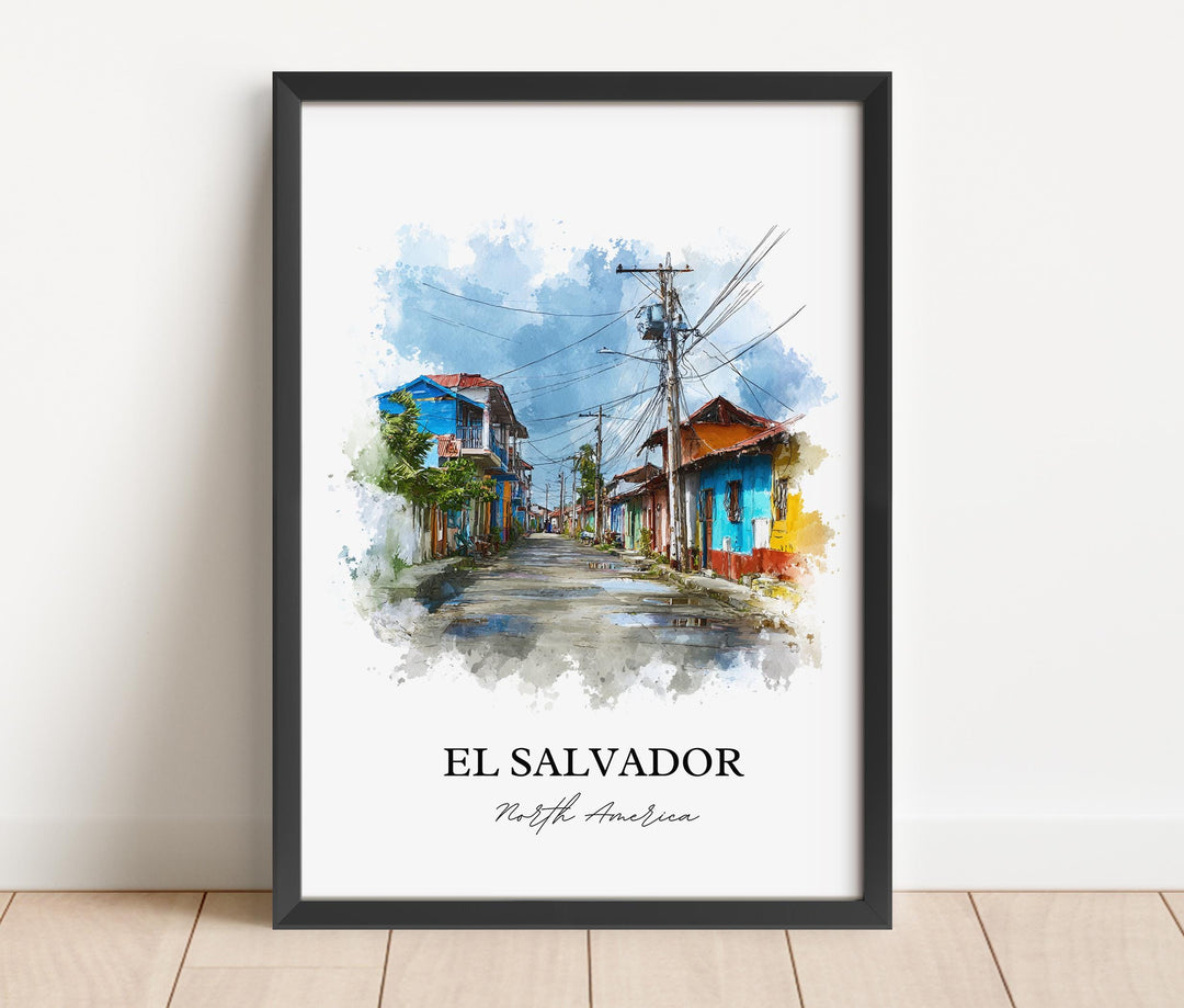 El Salvador, Central America – Watercolor Art Print