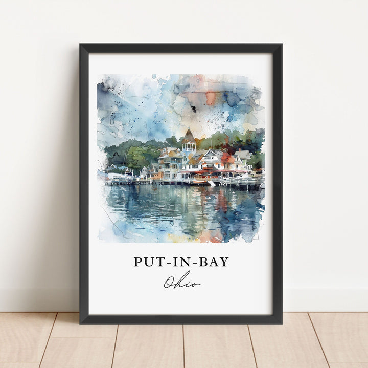 Put-in-Bay OH Wall Art, Lake Erie OH Print, Put-in-Bay Watercolor, Lake Erie Gift,