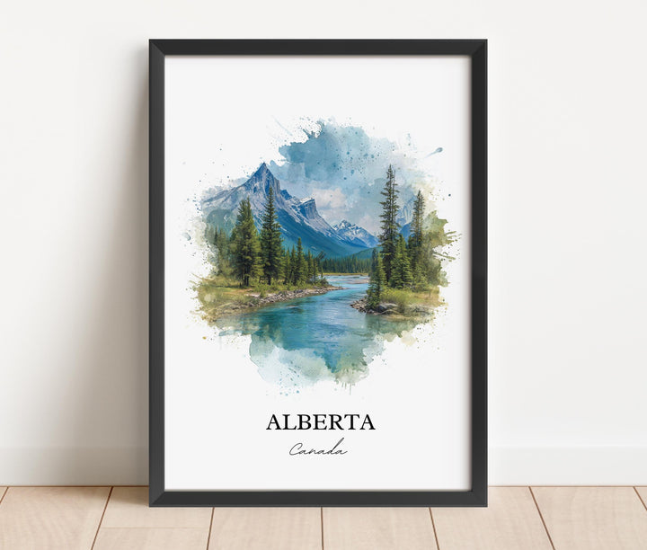 Alberta Canada Wall Art, Alberta Canada Print, Canada Watercolor Art, Alberta Gift, Alberta Travel Print, Travel Poster, Housewarming Gift