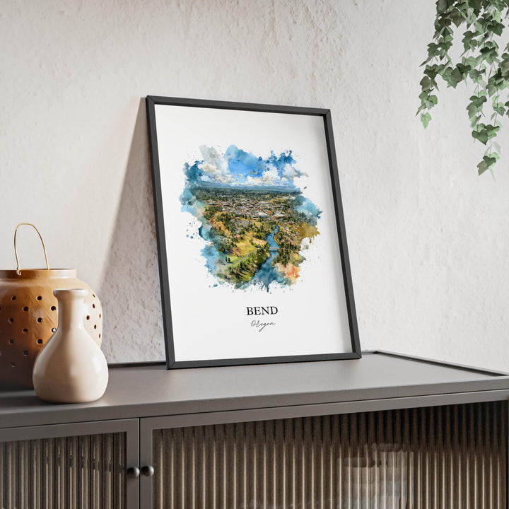 Bend, Oregon Wall Art, Bend Print, Bend OR Watercolor Art, Bend Oregon Gift, Travel Print, Travel Poster, Housewarming Gift