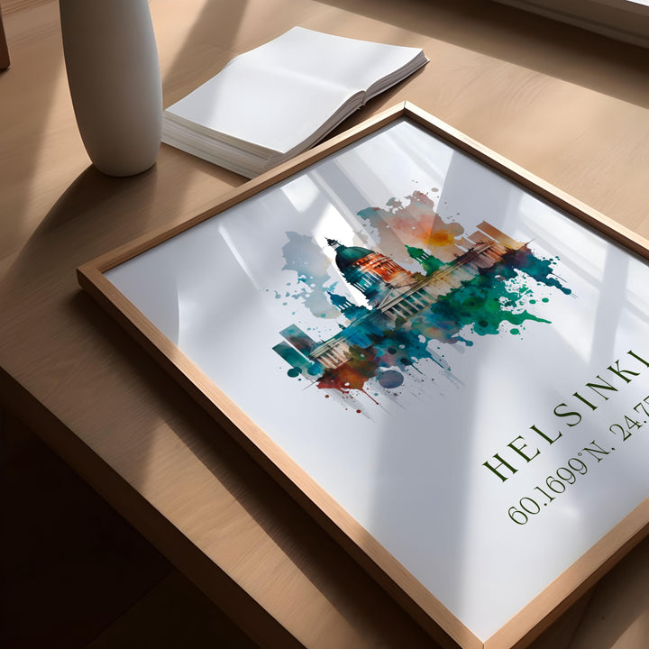 Helsinki Finland wall art - Finland, Helsinki poster, Helsinki Wedding gift, Helsinki Birthday present, Custom Text, Personalized Gift