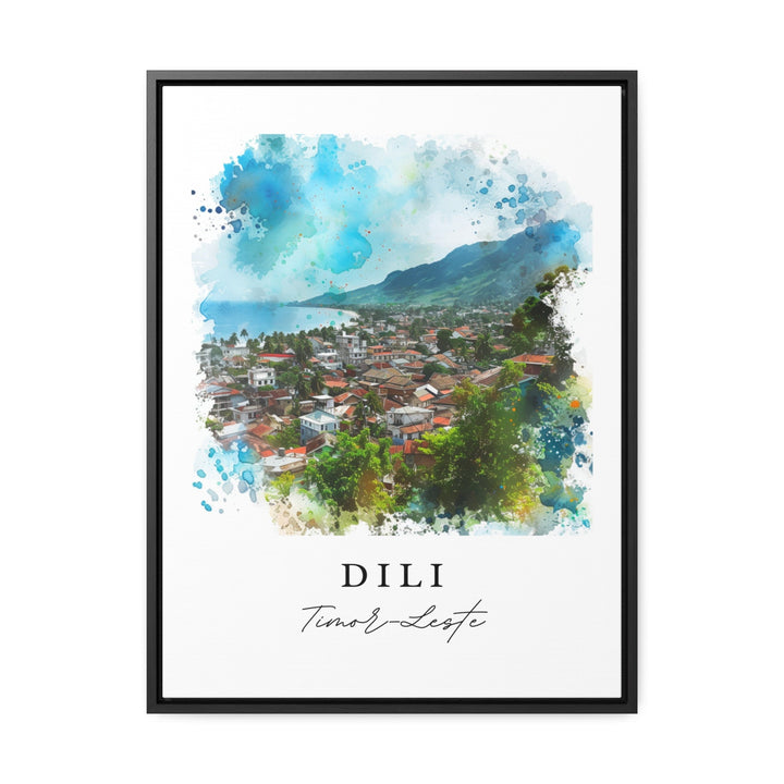 Dili watercolor art - Timor-Leste, Dili print, Dili Wedding gift, Timor-Leste Birthday present, Custom Text, Perfect Gift