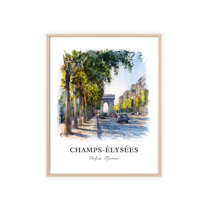 Champs-Élysées, France – Watercolor Art Print