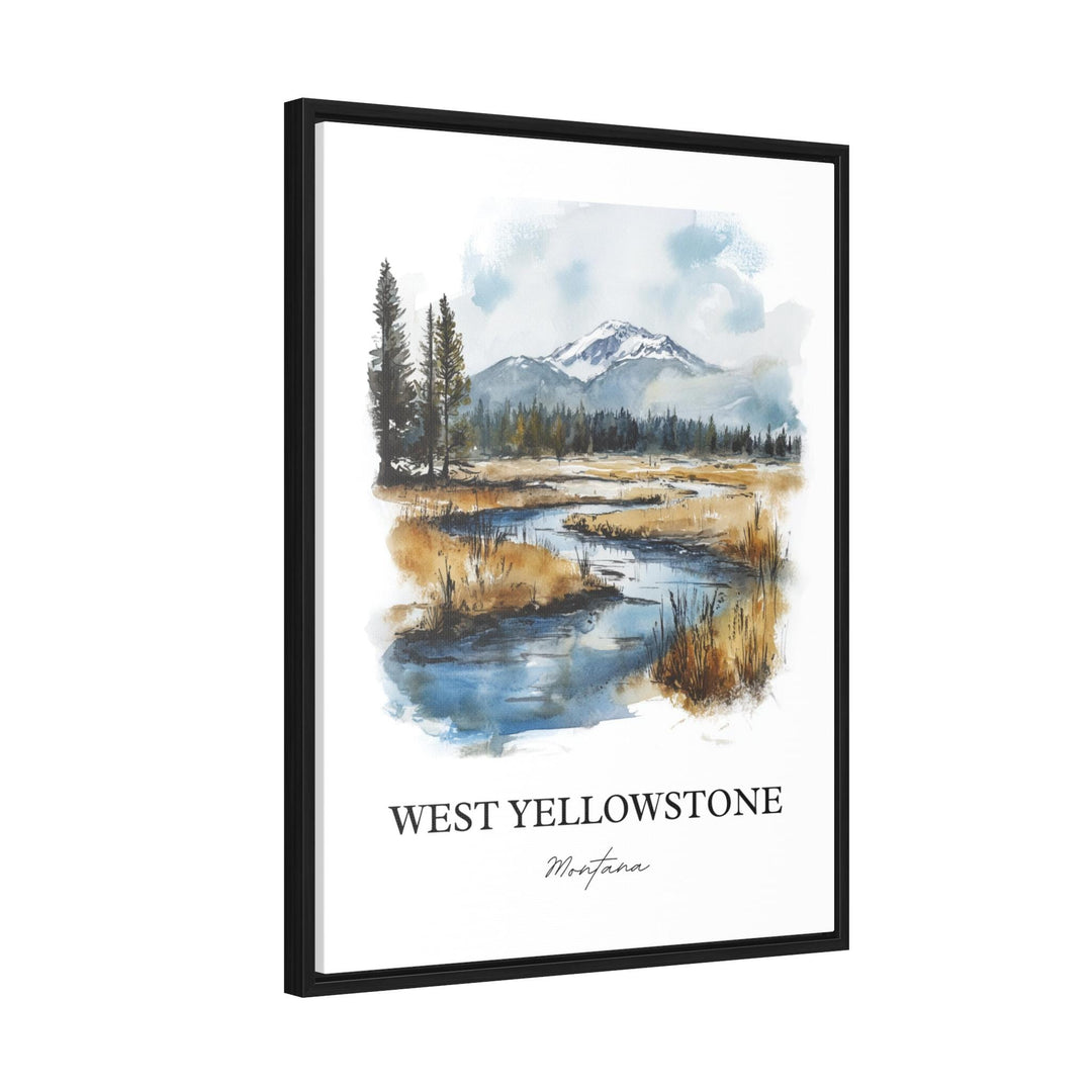 West Yellowstone Art, Yellowstone Town Print, Montana Watercolor Art, West Yellowstone Gift, Travel Print, Travel Poster, Housewarming Gift