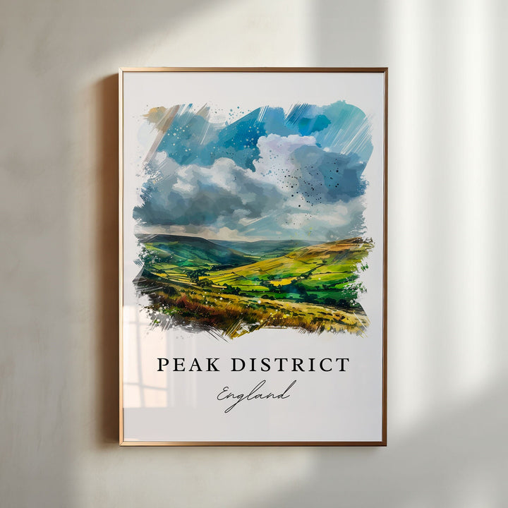 Peak District National Park Wall Art, Peak District Print, Peak UK Watercolor, England Gift,