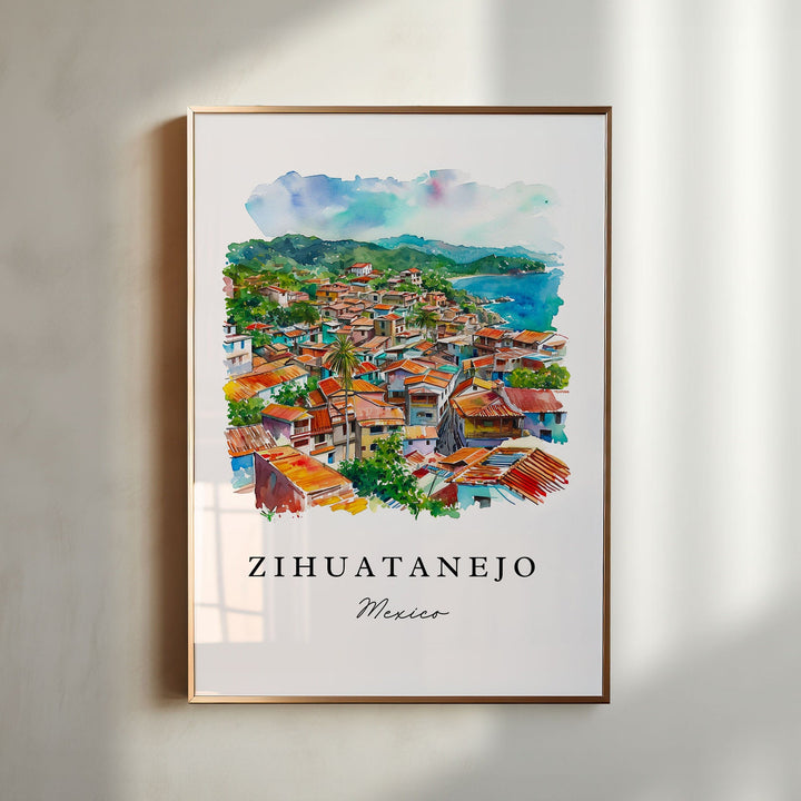 Zihuatanejo Mexico wall art - Mexico, Zihuatanejo print, Zihuatanejo Wedding gift, Birthday present, Custom Text, Perfect Gift