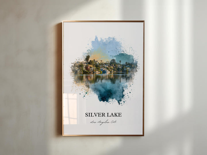 Silver Lake, California – Watercolor Art Print