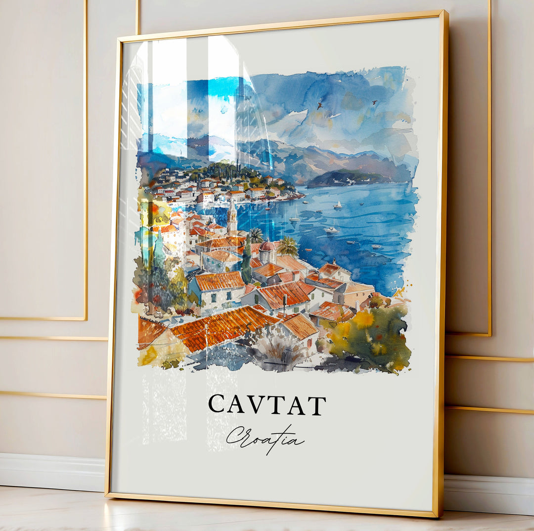 Cavtat Croatia Wall Art, Cavtat Print, Cavtat Watercolor, Dubrovnik Croatia Gift,