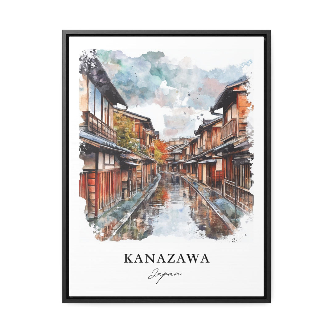 Kanazawa Wall Art, Kanazawa Japan Print, Kanazawa Watercolor Art, Ishikawa Prefecture Gift,