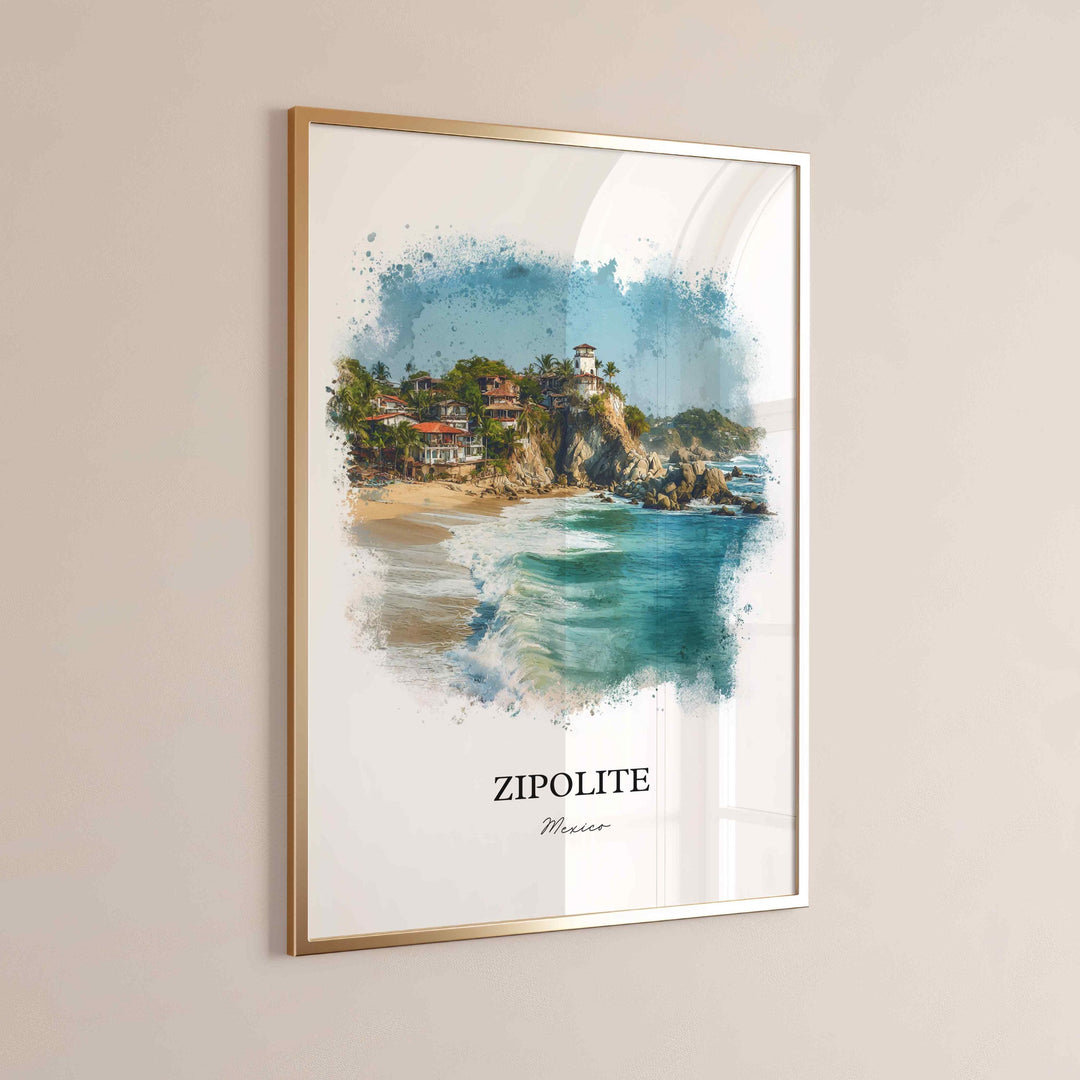 Zipolite, Oaxaca Mexico – Watercolor Art Print