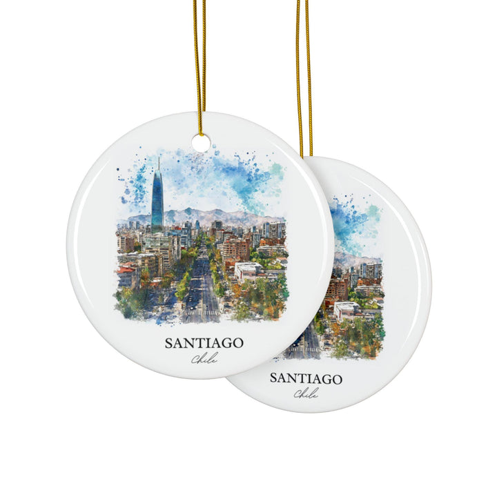 Santiago Chile Ornament: Unique Santiago Souvenir, Santiago Xmas Decor, and Authentic Santiago Chile Gift