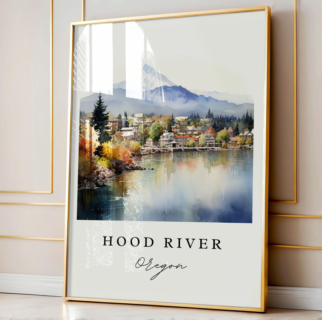 Hood River Oregon wall art - Oregon, Hood River poster print, Hood River OR Wedding gift, Birthday present, Custom Text, Perfect Gift