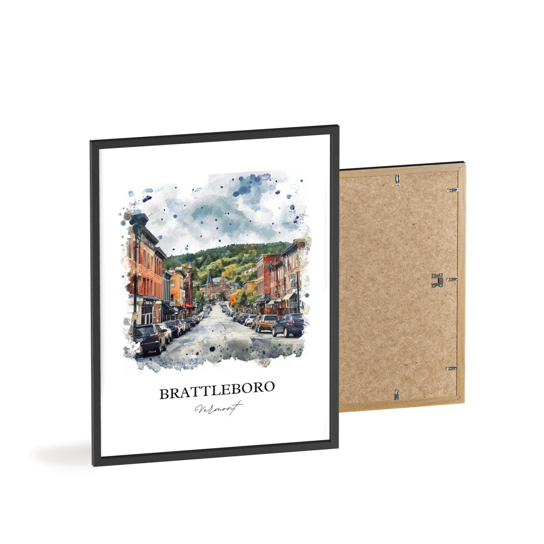 Brattleboro, VT, USA – Watercolor Art Print