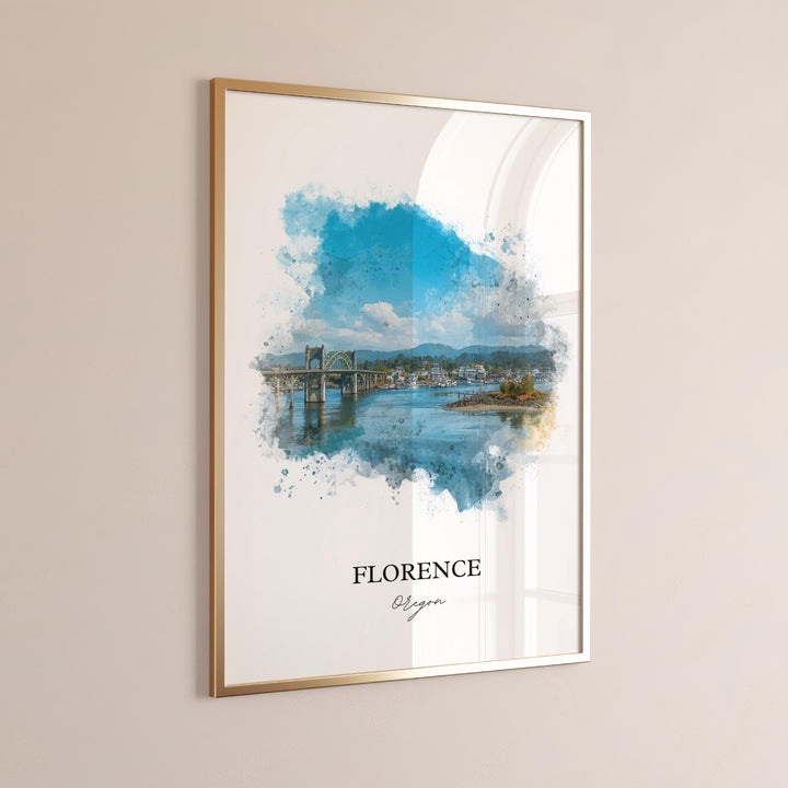 Florence, Oregon – Watercolor Art Print