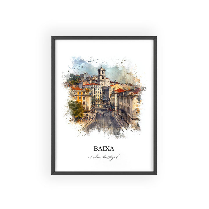 Baixa, Portugal – Watercolor Art Print