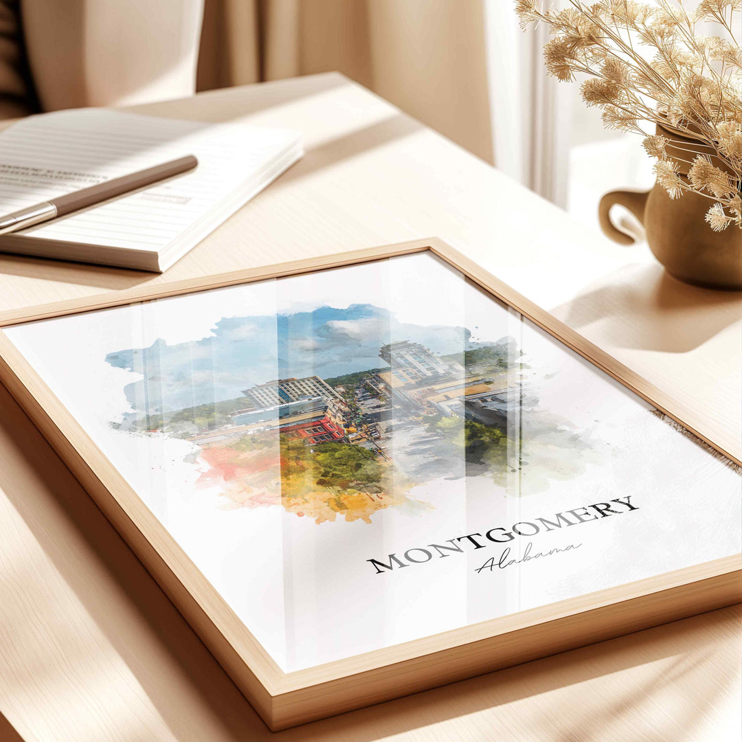 Montgomery, Alabama – Watercolor Art Print
