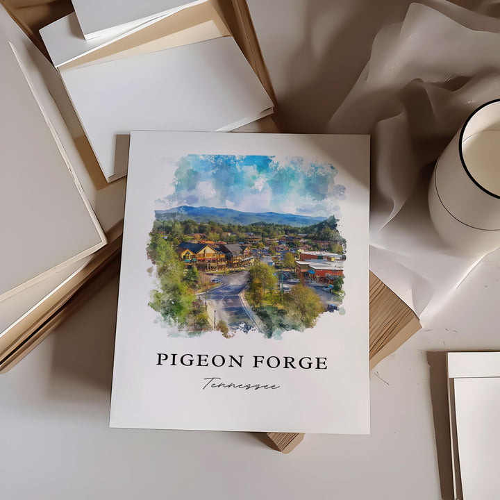 Pigeon Forge, USA – Watercolor Art Print