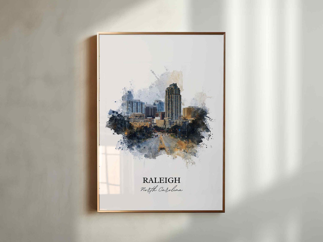 Raleigh, North Carolina – Watercolor Art Print