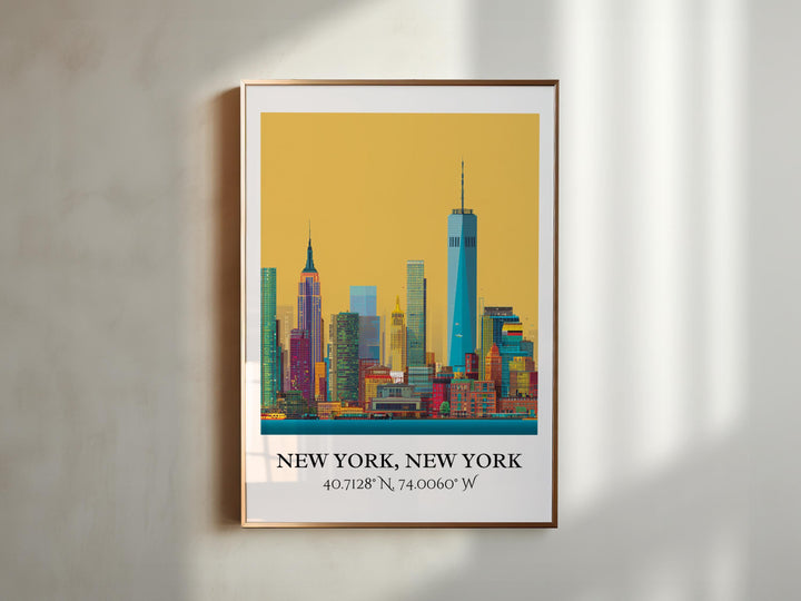 NYC Art, NYC Retro Travel Art, NYC Home Decor, Manhattan Gift, Manhattan Travel Art, Travel Prints, Housewarming Gift