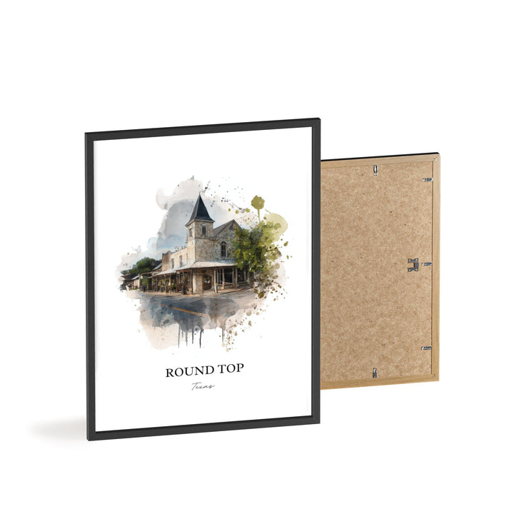 Round Top, TX – Watercolor Art Print