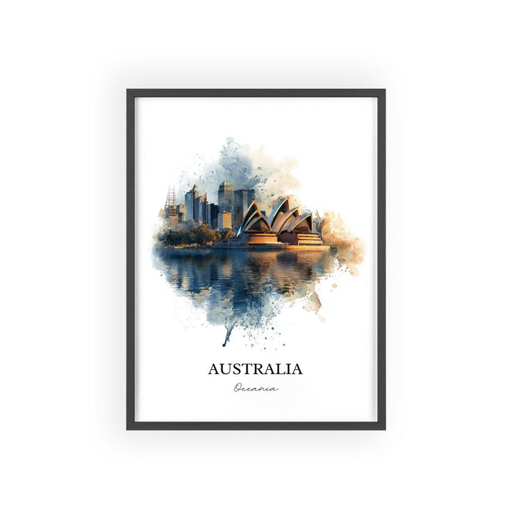 Australia Wall Art, Sydney Print, Australia Watercolor Art, Australia Gift, Travel Print, Travel Poster, Housewarming Gift