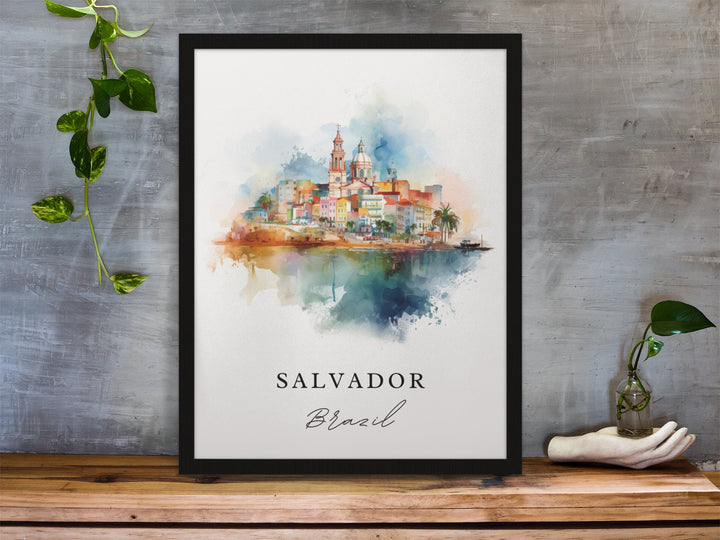 Salvador Brazil wall art - Brazil, Salvador poster, Salvador Brasilia Wedding gift, Birthday present, Custom Text, Personalised Gift