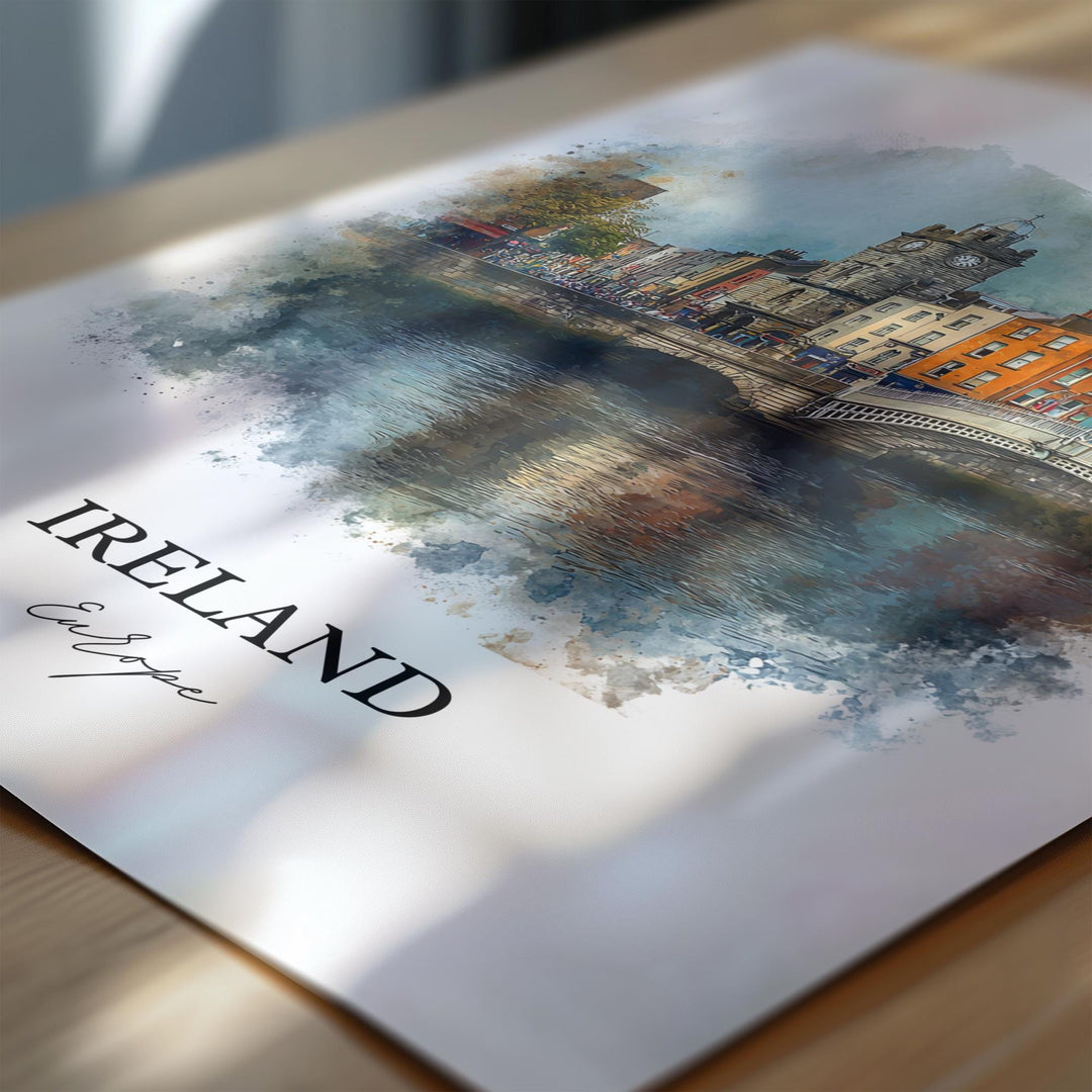 Ireland Wall Art, Ireland Print, Ireland Watercolor Art, Ireland Country Gift, Travel Print, Travel Poster, Housewarming Gift