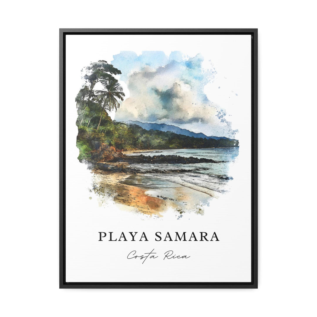 Playa Samara Wall Art, Guanacaste Print, Costa Rica Watercolor Art, Samara Beach CR Gift,