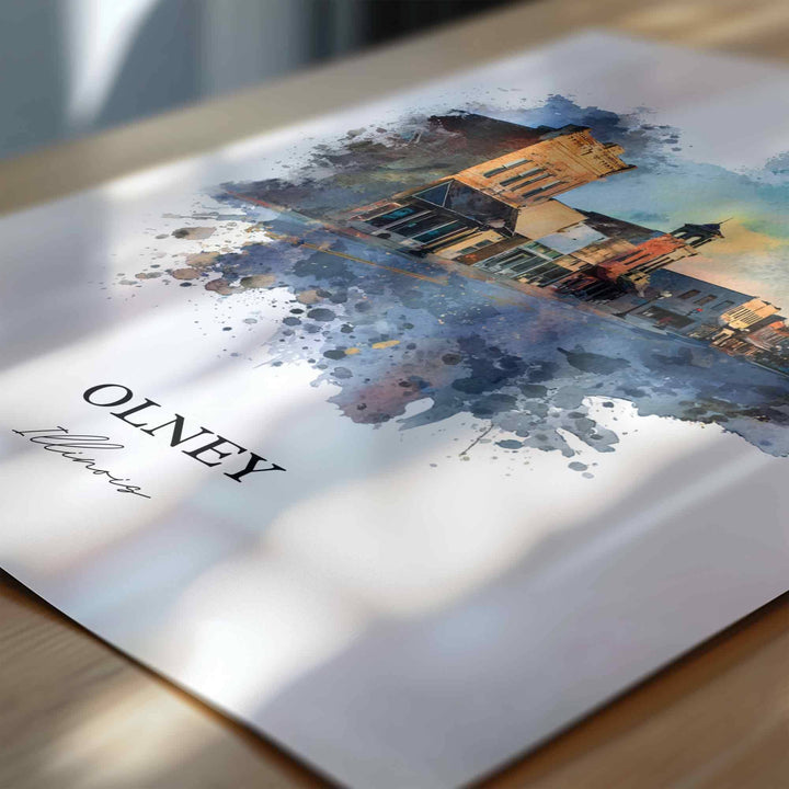Olney, Illinois – Watercolor Art Print