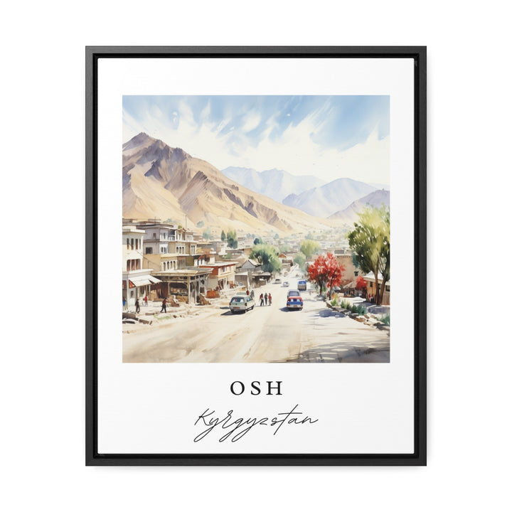 Osh traditional travel art - Kyrgzstan, Osh poster, Wedding gift, Birthday present, Custom Text, Personalized Gift