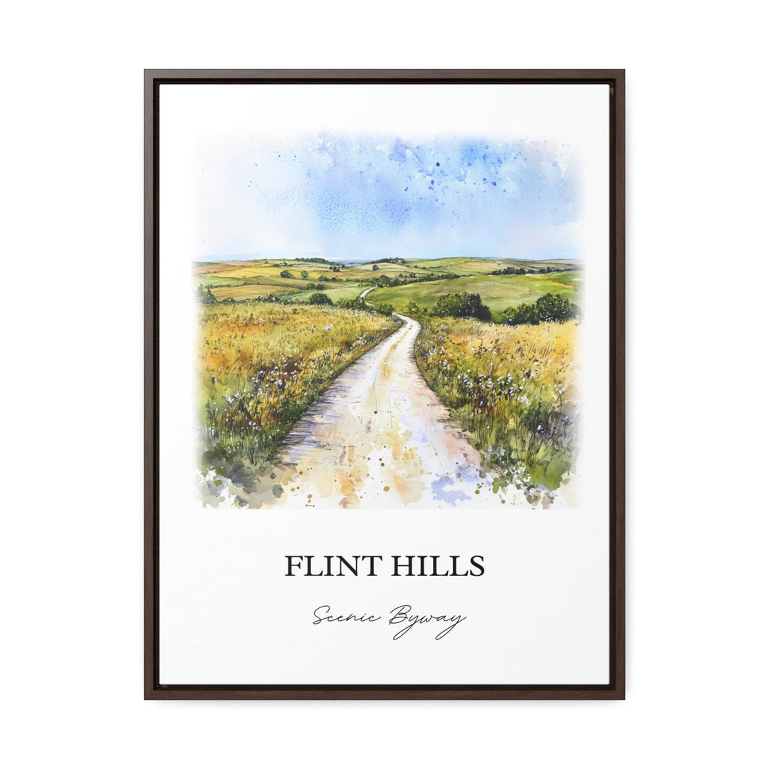 Flint Hills Wall Art, Kansas 177 Print, Kansas Watercolor Art, Flint Hills Kansas Gift, Travel Print, Travel Poster, Housewarming Gift